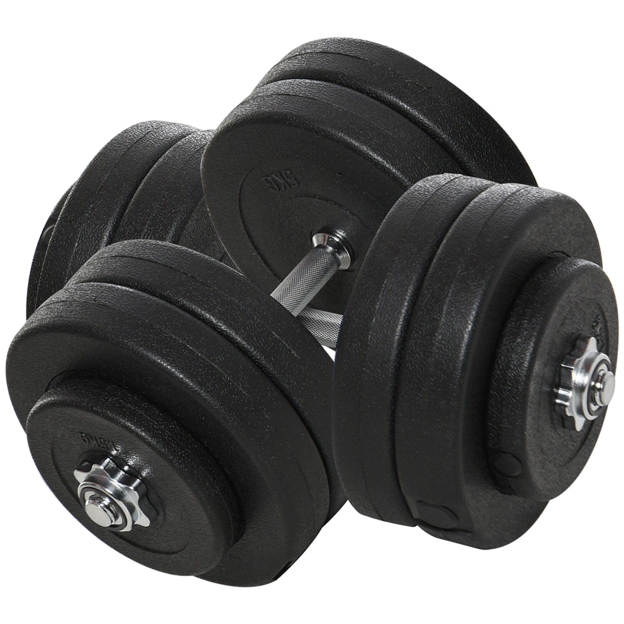 HOMCOM Kurzhantel-Set mit 1,5 und 5 kg Gewichtscheiben schwarz Ø24,5 x 4,3H cm