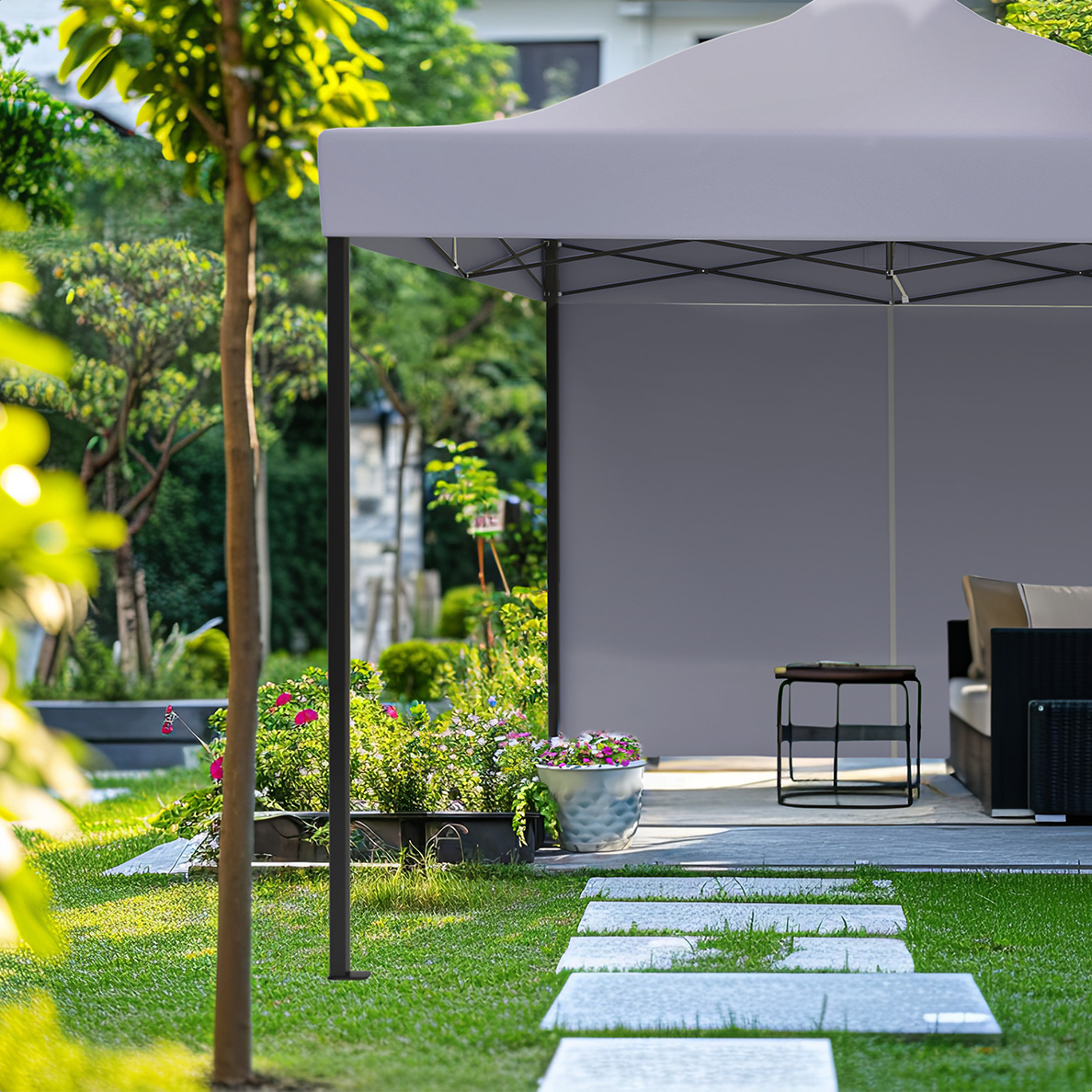 LifeGoods 3 x 3 meter partytent met zijwanden - Dark Grey