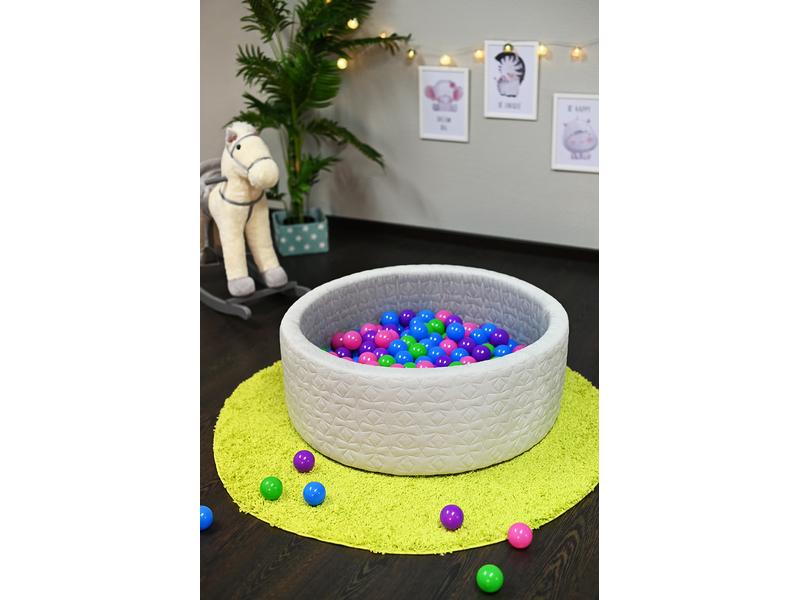 Knorrtoys Bällebad Soft – Cosy geo grey 300 balls softcolor Rundes Kugelbad