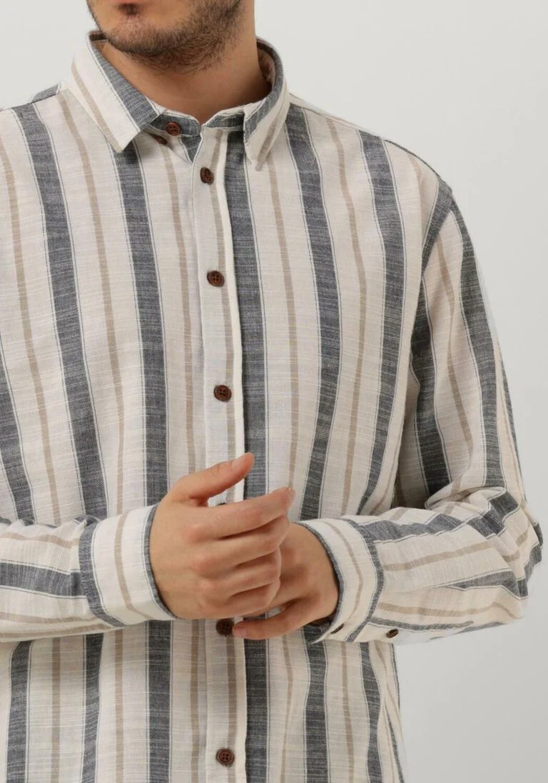 ANERKJENDT gebroken wit anerkjendt casual overhemd akleif l/s stripe shirt