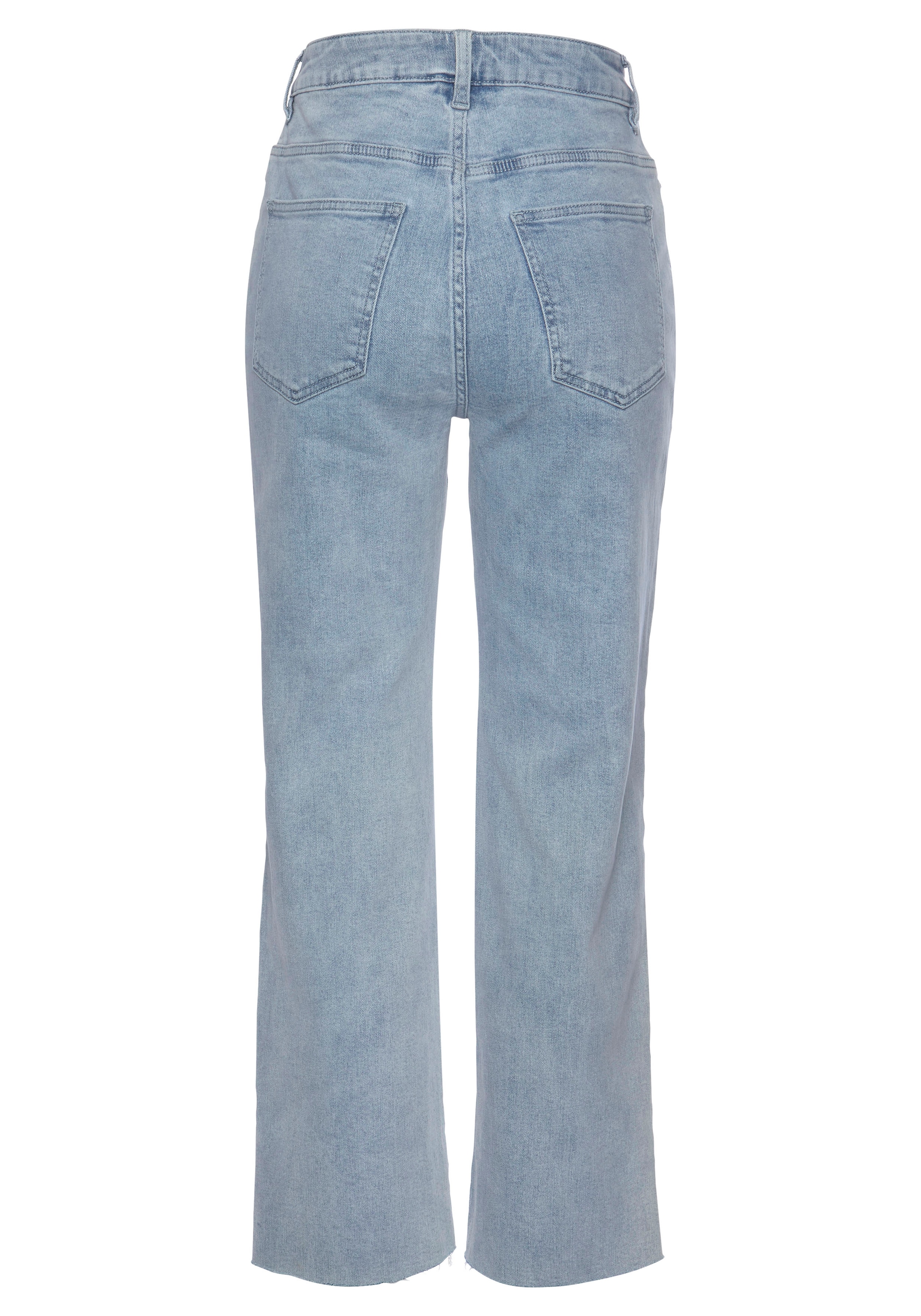 Buffalo Weite Jeans , mit leicht ausgefranstem Beinabschluss, Culotte Jeans in 7/8-Länge