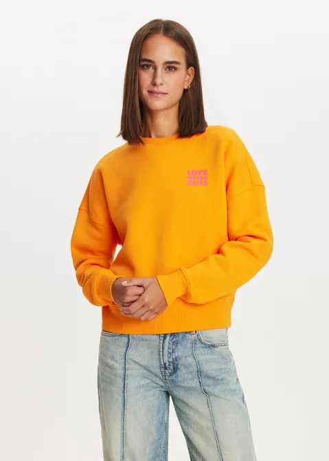 Sweater met print future oranje (ORA)