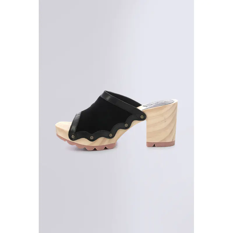 KICK WOODSTOK NOIR MULES Cuir Femme