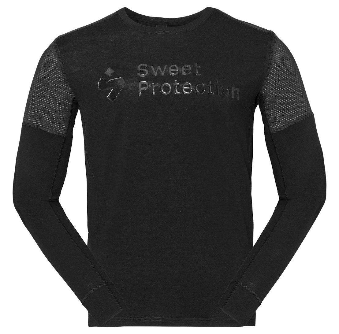 Hunter Merino Hybrid LS Jersey Herre Black