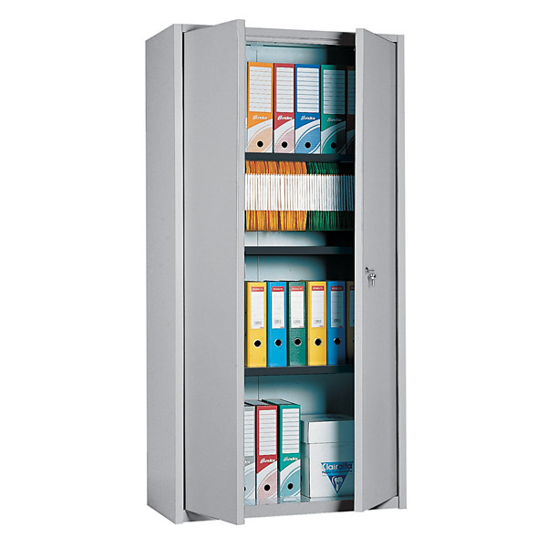 Armoire haute Primo, 3 tablettes, coloris gris