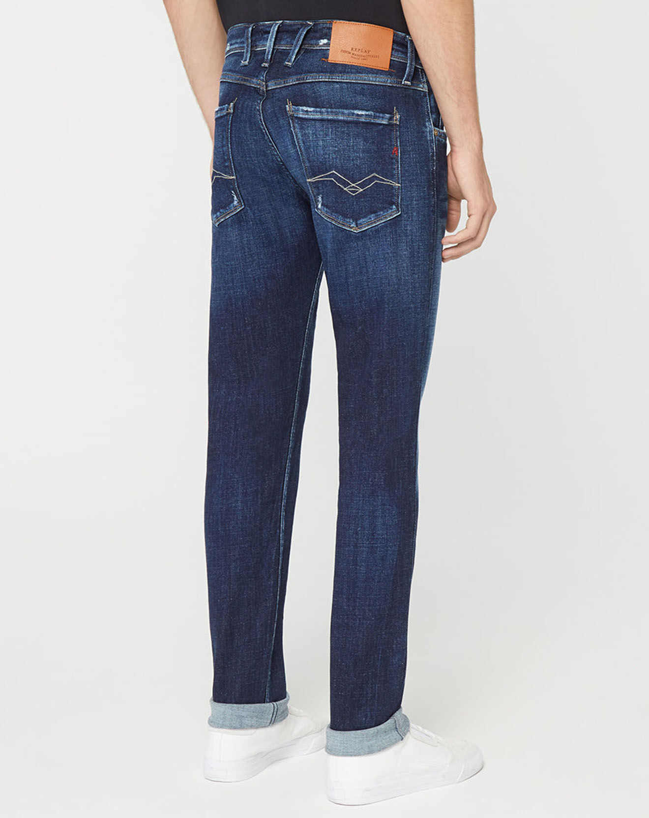 Replay Jean Slim Aged Eco Anbass bleu foncé