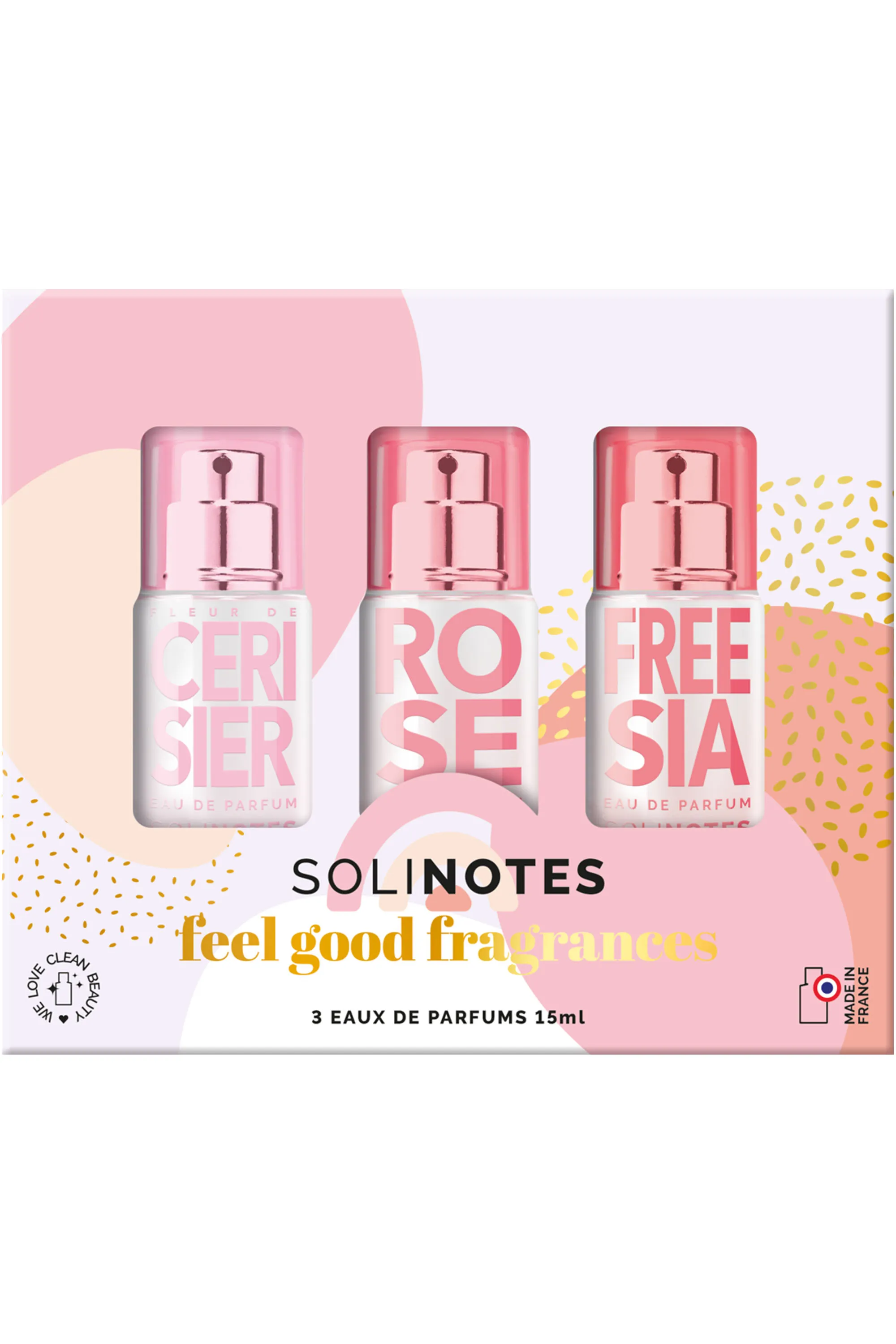Solinotes Coffret trio de parfums Fleur de cerisier, Rose & Freesia-45 ml