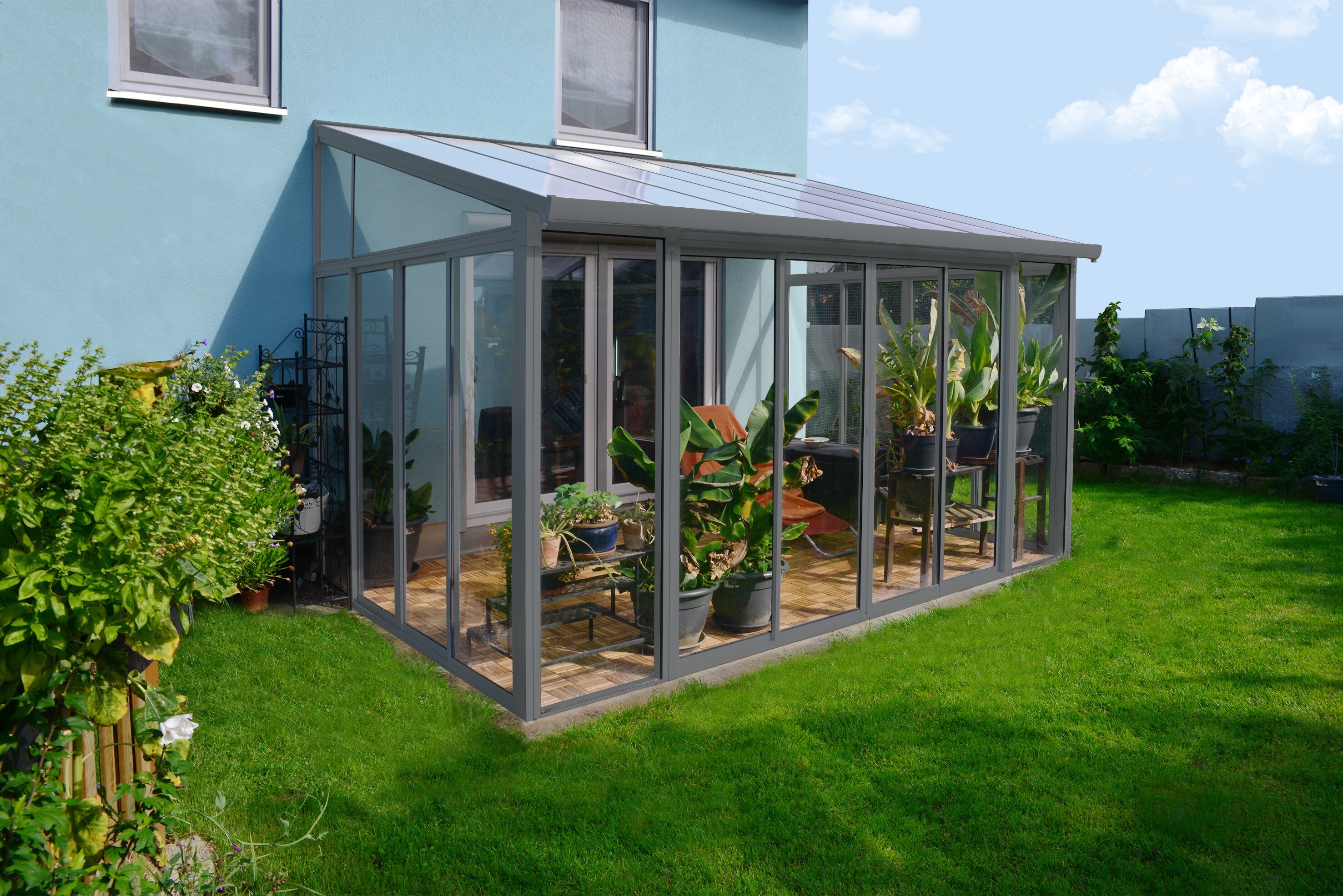 Palram - Canopia | SanRemo 3x4.25 Wintergarten, anthrazit in cm 295x425x212 (LxBxH)