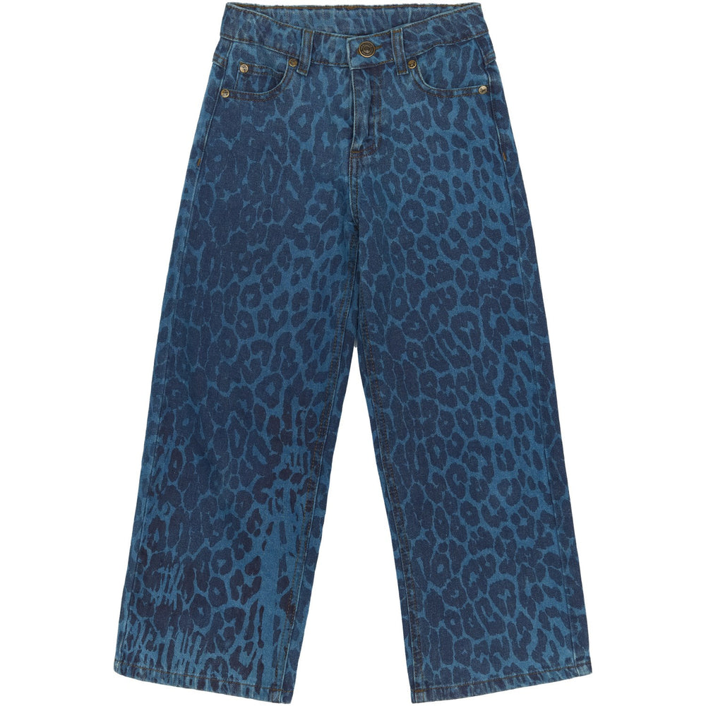 Køb The New Medium Blue Denim AOP TNPrima Wide Jeans
