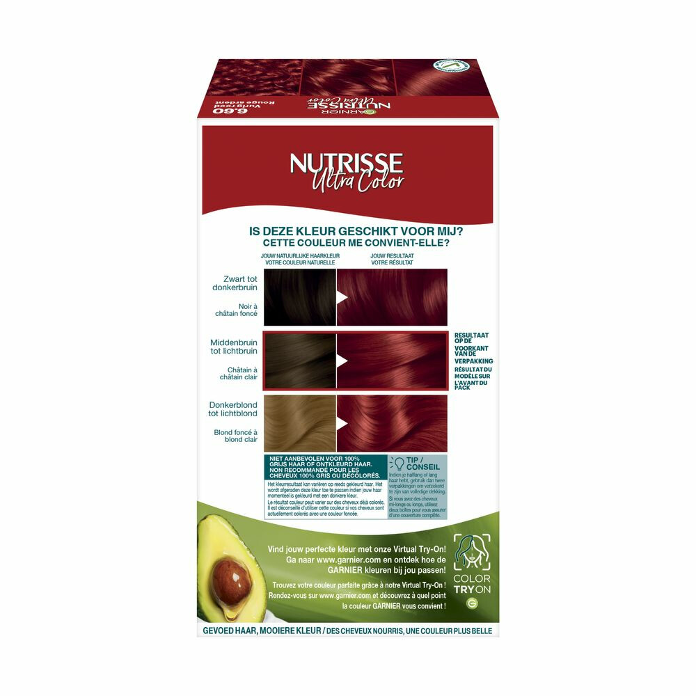 Garnier Nutrisse Ultra Color Permanente Haarkleuring 6.60 Vurig Rood