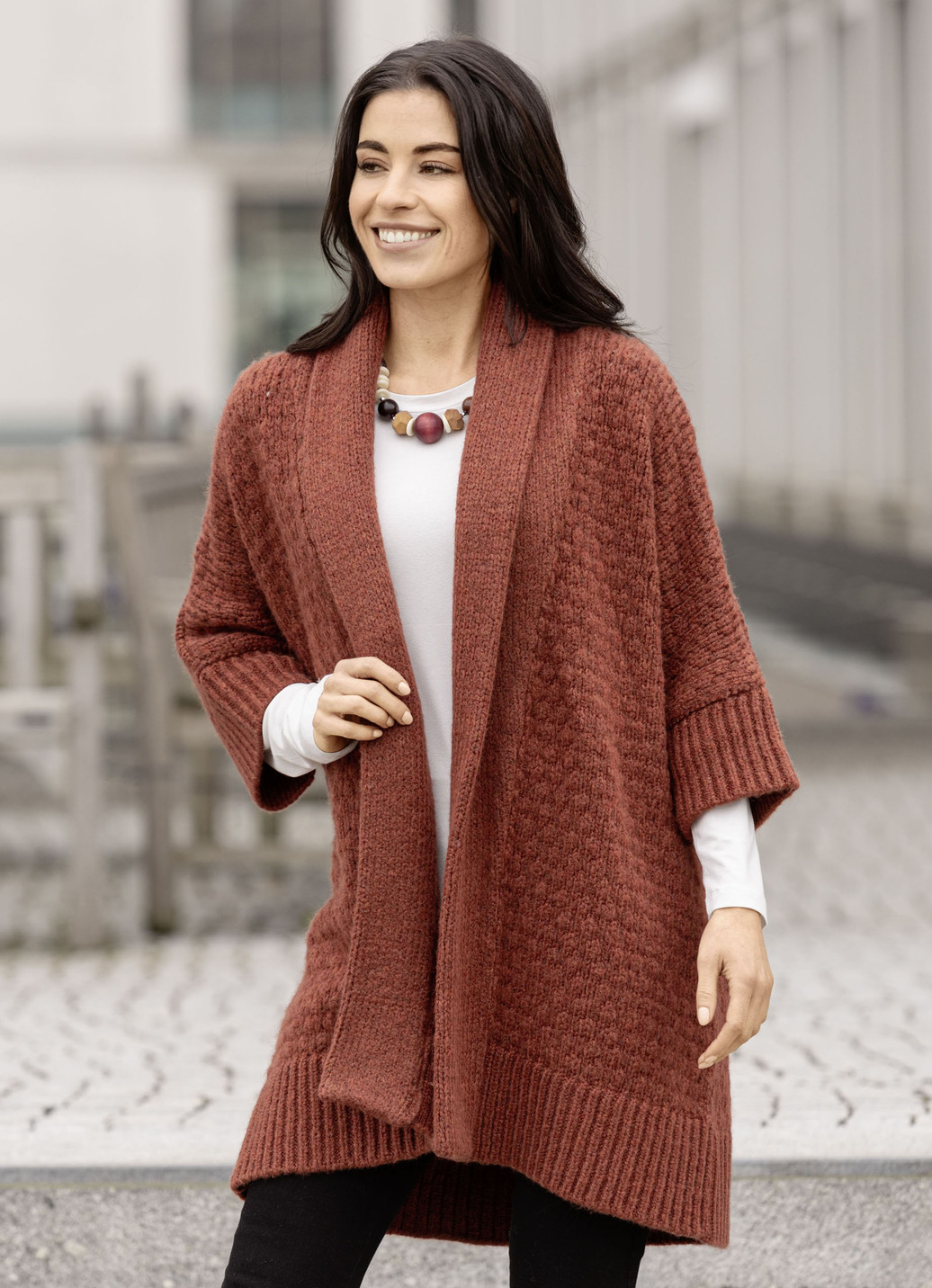 Strickjacke in Longform