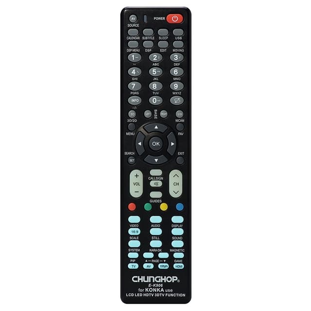 TV-fjernbetjening CHUNGHOP erstatning for E-K906 til Konka TV