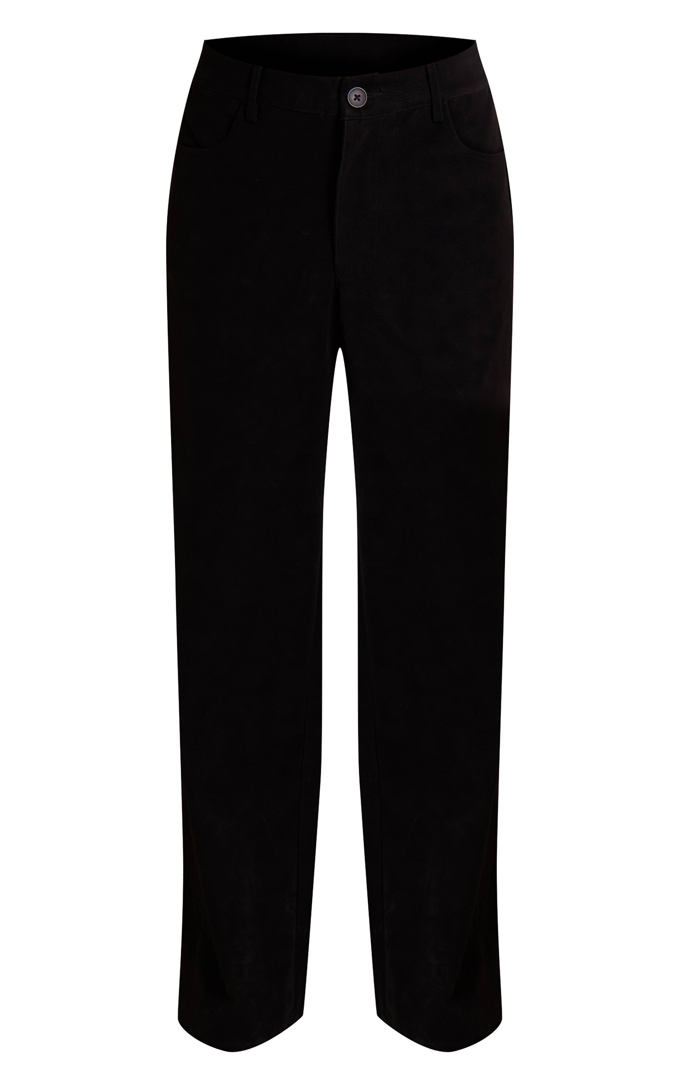 Noir Pantalon Large En Synthétiquecuir Délavé Ensemble Coordonné