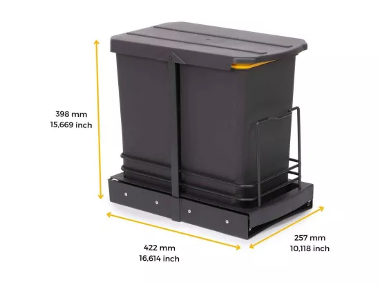 Poubelle de recyclage 2 bacs 12 litres Recycle
