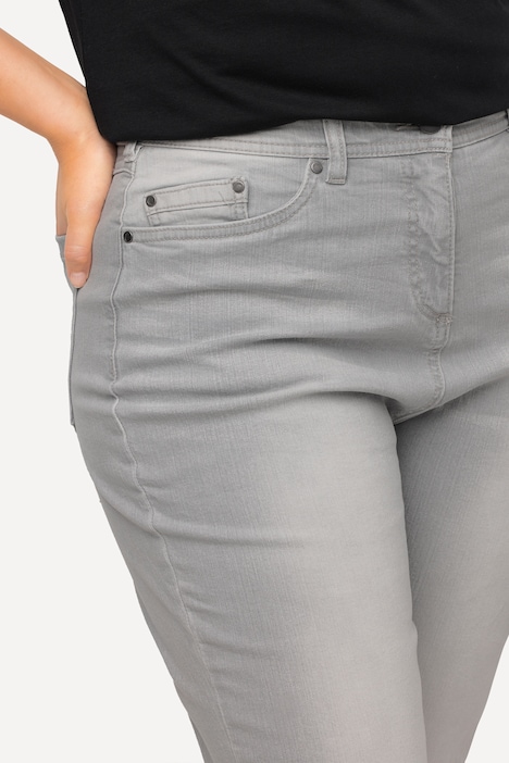 Mom-Jeans, innen bedruckt, 5-Pocket-Schnitt