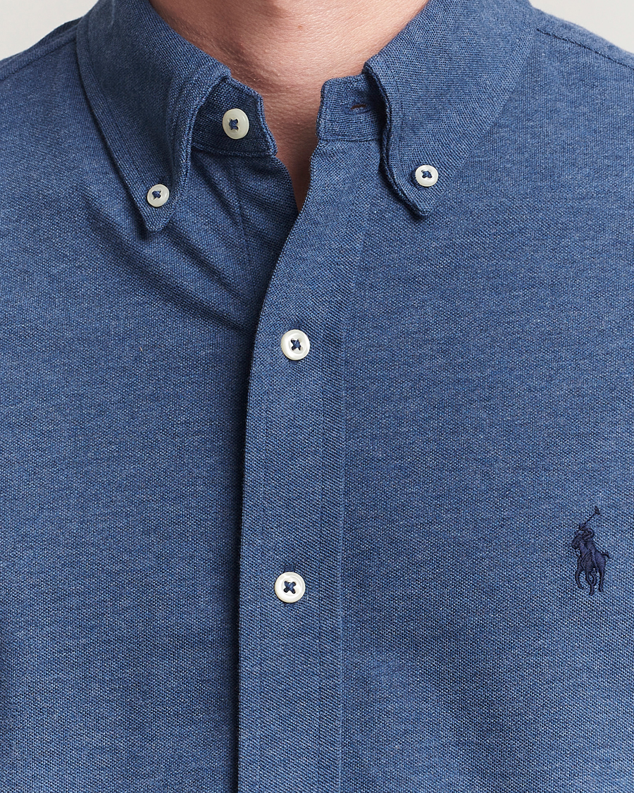 Polo Ralph Lauren Featherweight Mesh Shirt Derby Blue Heather