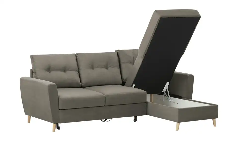 Ecksofa Carla Grau, Braun rechts