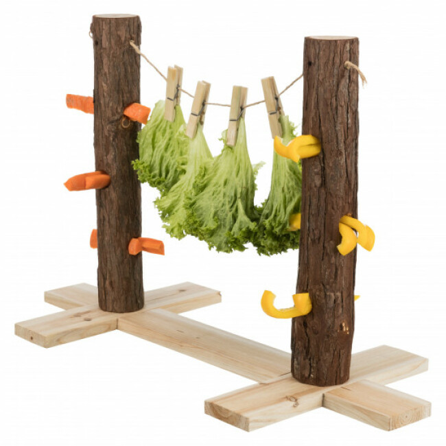 Etendage duo troncs d'arbre pour aliments pour rongeurs