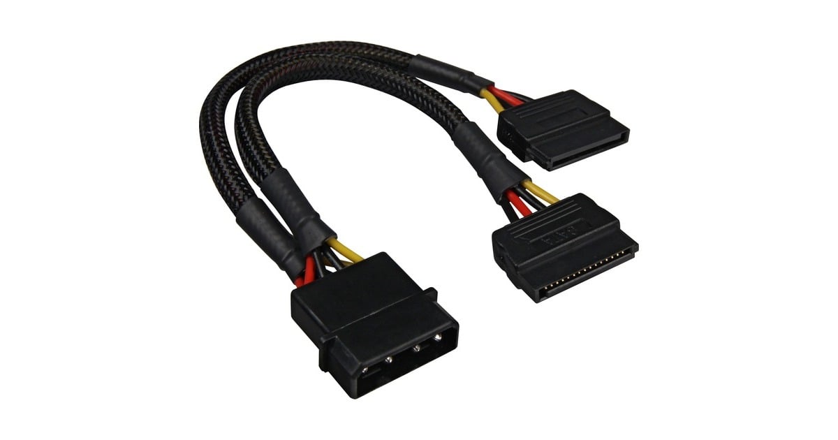 SharkoonSata Y- Stroomadapter  (Zwart)