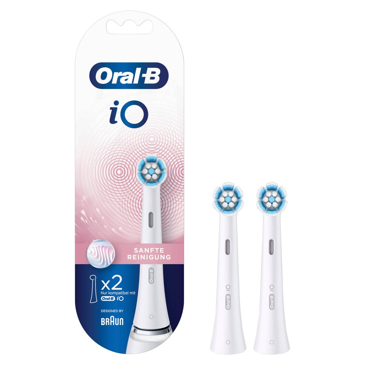 Oral-B iO Sanfte Reinigung Aufsteckbürsten für ein sensationelles Mundgefühl, 2 Stück