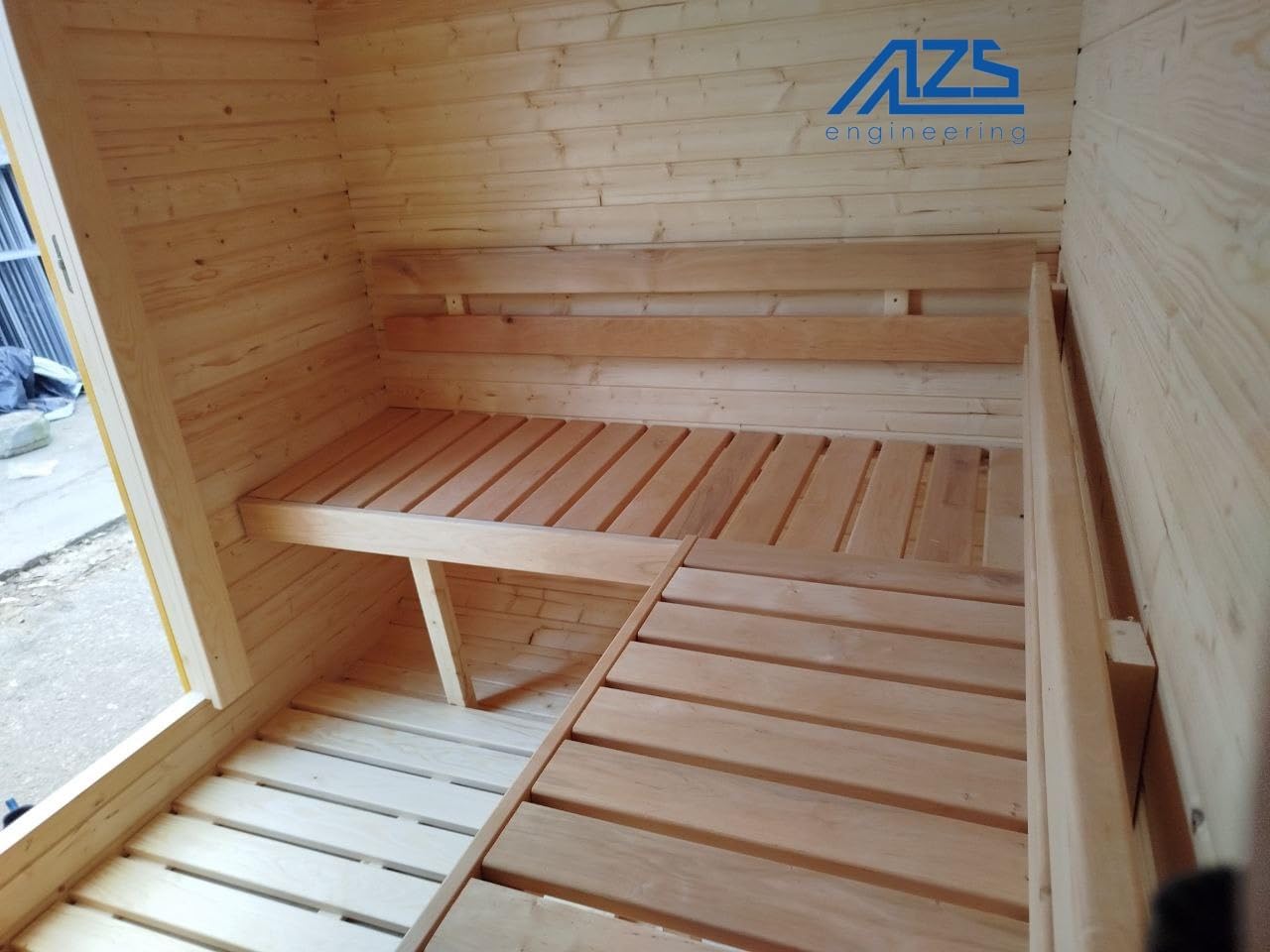 1QL Fasssauna Gartensaunas Garten Outdoor Sauna aus Fichtenholz – Verschiedene Größen (3–4 Personen) – mit Holzofen ETNA