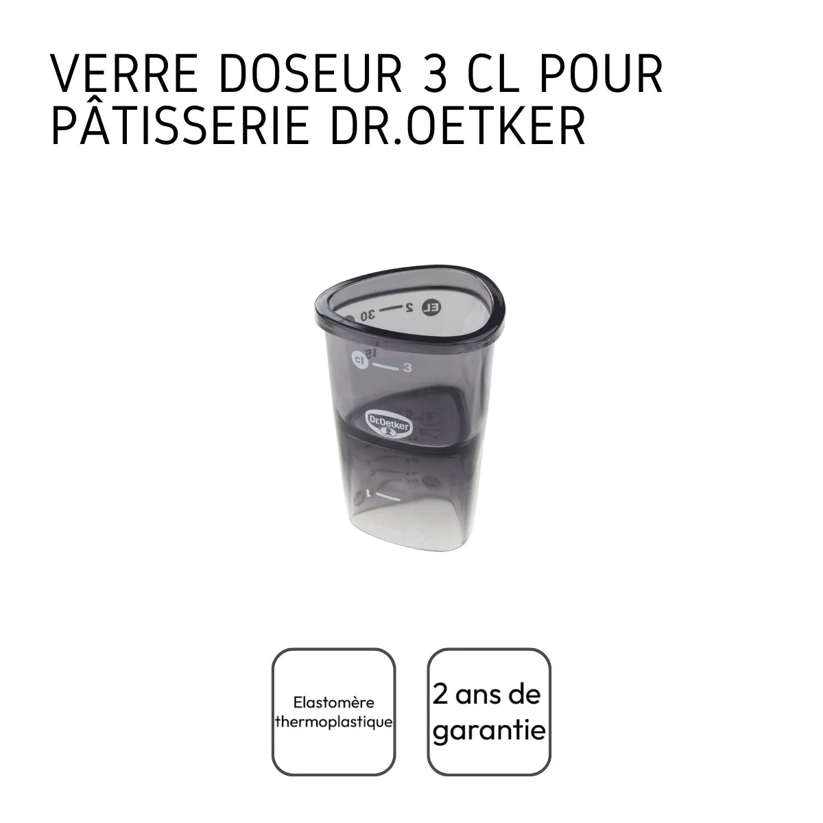 Verre doseur gradué en plastique 4 cl Dr. Oetker