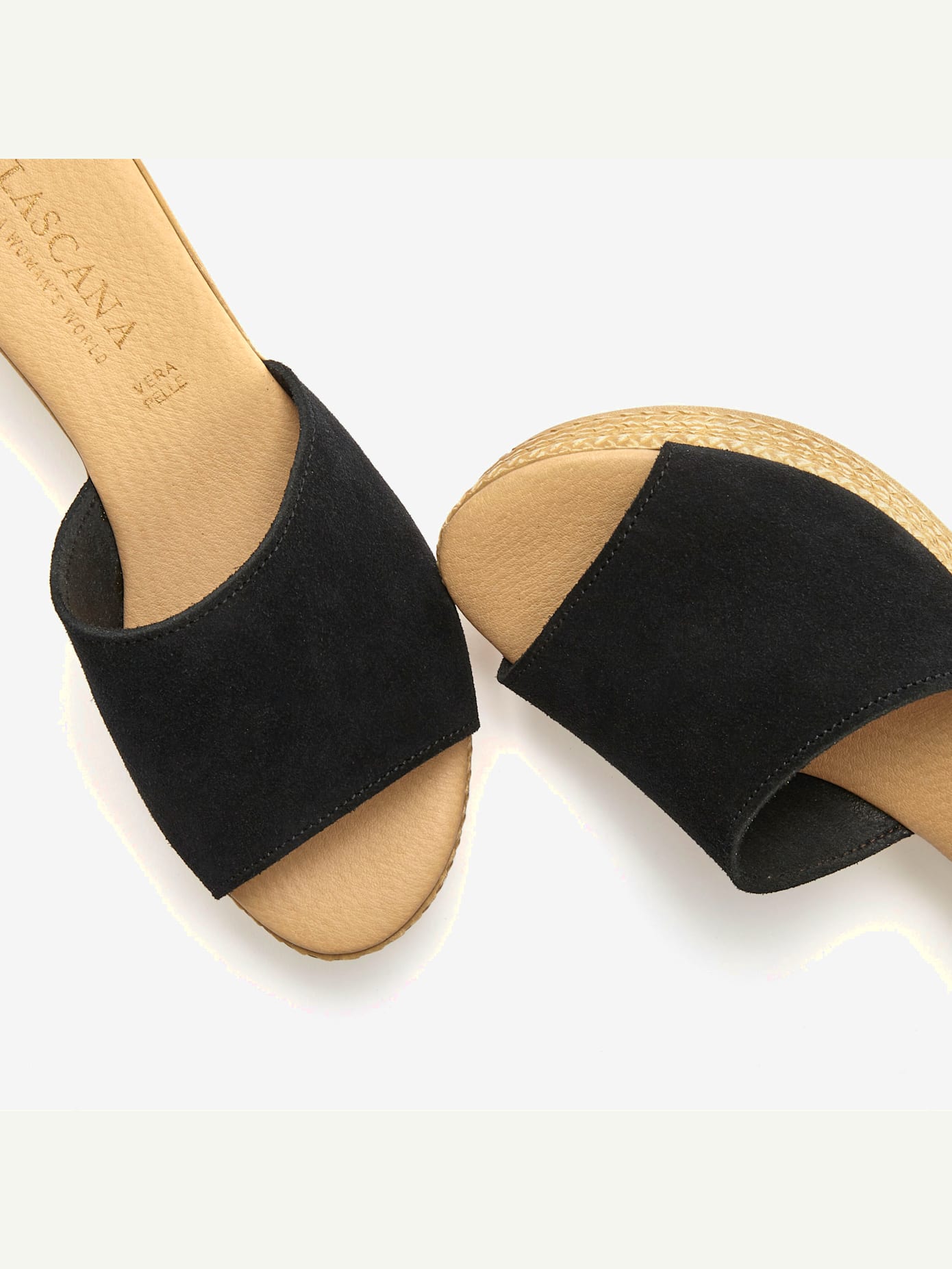 Mules talon compensé confortable et voûte plantaire confortable