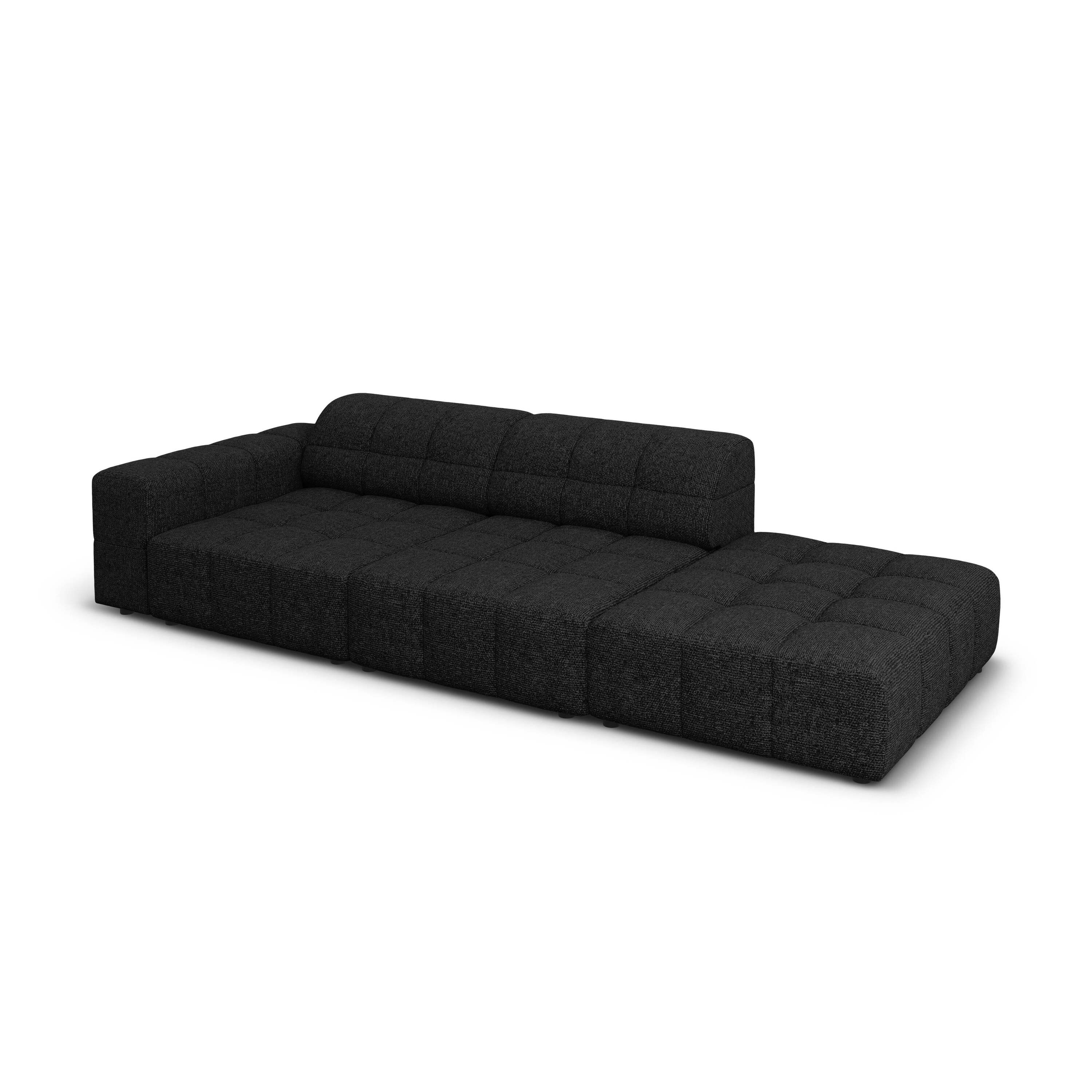 Cosmopolitan Design Chicago 4-zitsbank Rechts Open - Chenille - Zwart