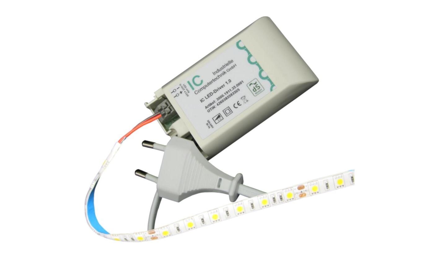 Smart Home IC LED-Driver 1.0 für LED Streifen<br>Ediziodue-kompatibler LED-Treiber Taster mit zwei Taster