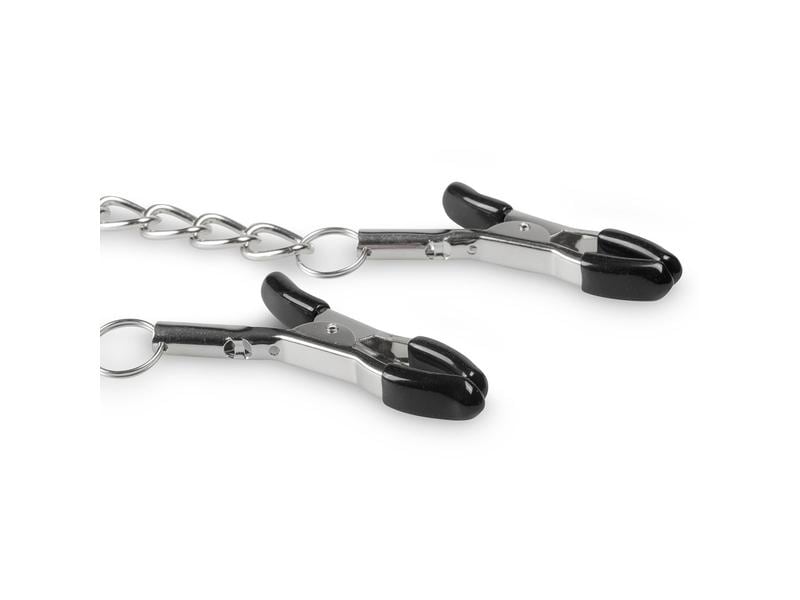 Easytoys Fetish Collection Klassische Nippelklemmen mit Ket Metallklemmen für die Nippel für erotische Bondage-Spiele