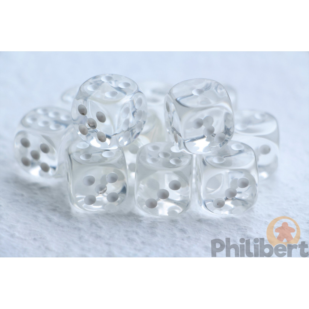 Set de 12 Dés 6 Faces Chessex : Translucent