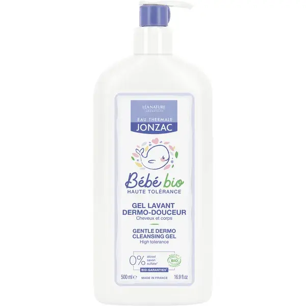 Gel de Limpeza Dermaticamente Suave Orgânico para Bebês com Água Termal Jonzac 500ml