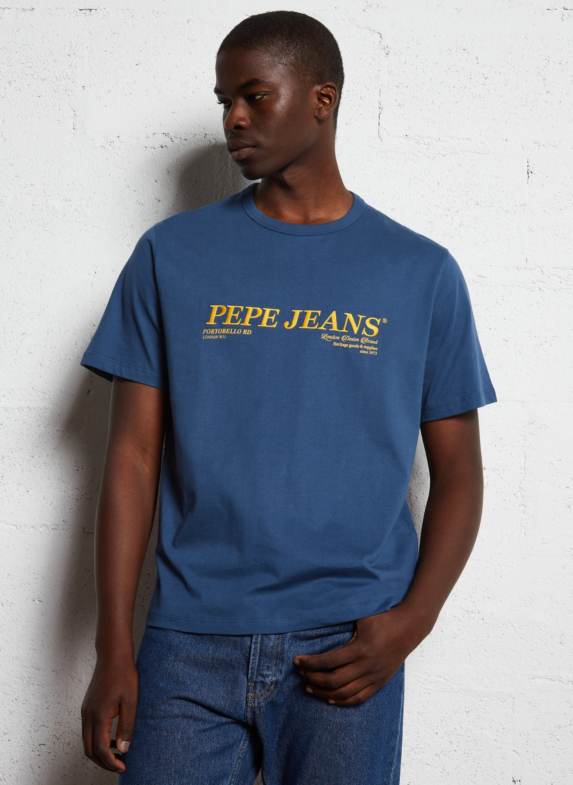 Tee-shirt droit en coton | Bleu