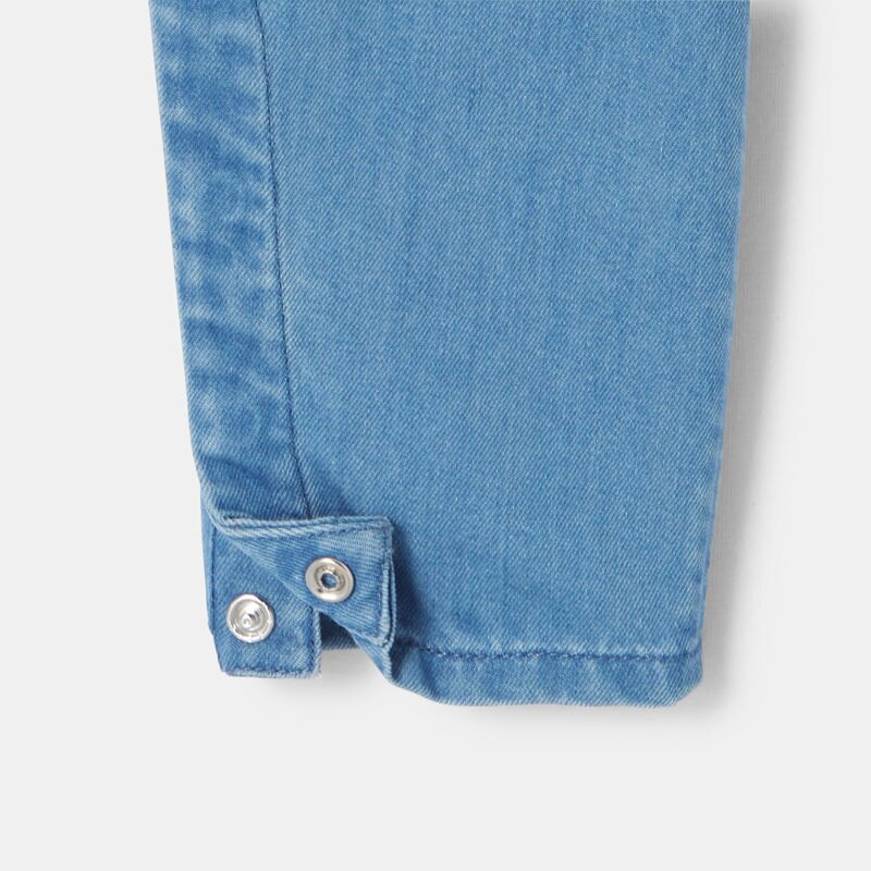 Salopette chambray bleu bébé mixte Bleu