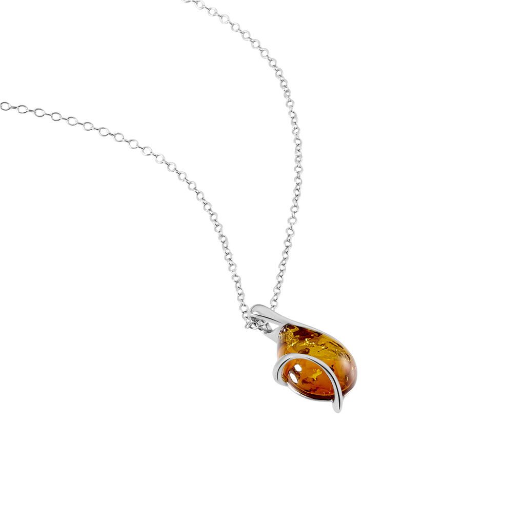Collier Wahiba Argent Blanc Ambre