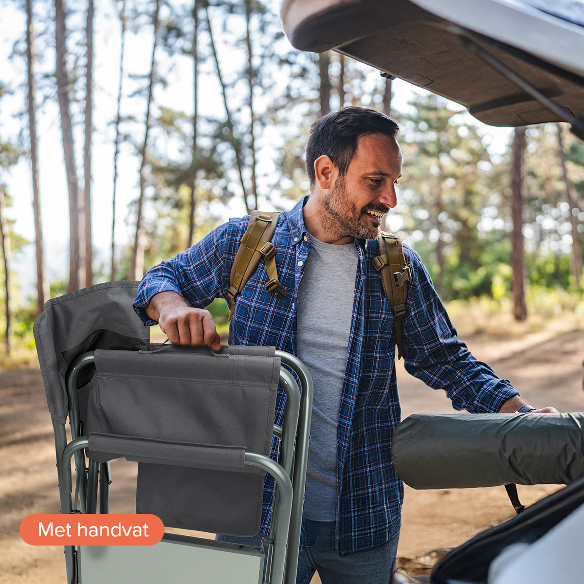 TRVLMORE set van 2 lichtgewicht vouwstoelen - Grey