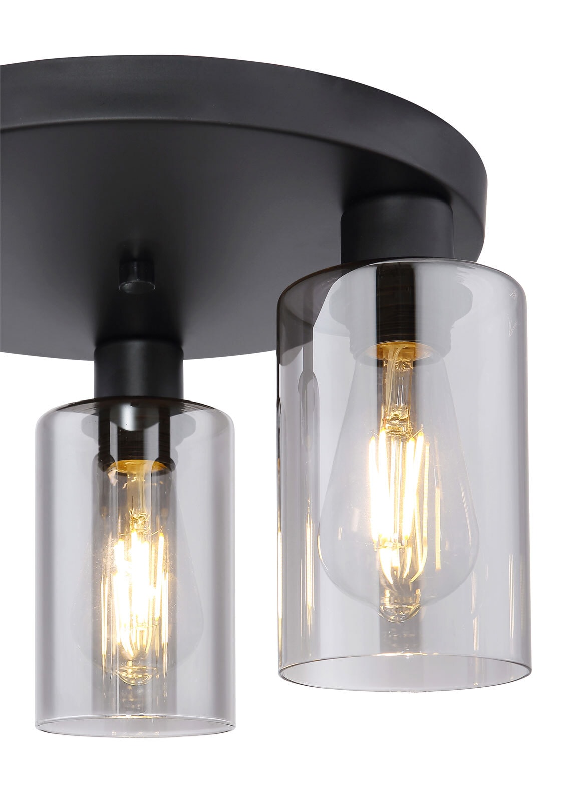 HADERA Deckenlampe grau, schwarz 15465-3D,D/H: 34 x 22 cm, Glas, Metall