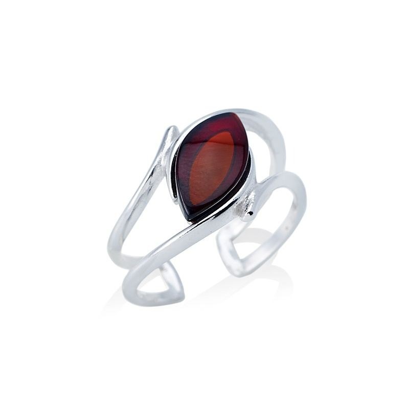 BAGUE ARGENT AMBRE