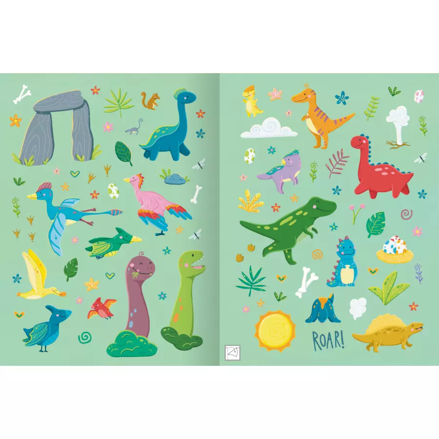 arsEdition Erstes Stickern Metallic – Dinosaurier
