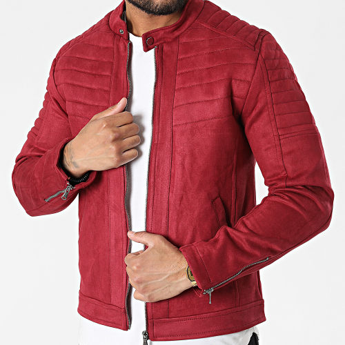 Veste Biker Suédine 3144 Bordeaux