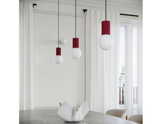 SOLLUX LIGHTING - Lampe à poser halo bordeaux