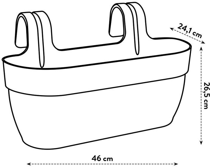 Elho balkonbak Vibia Campana Easy Hanger geel 46 x 24,1 x 26,5 cm