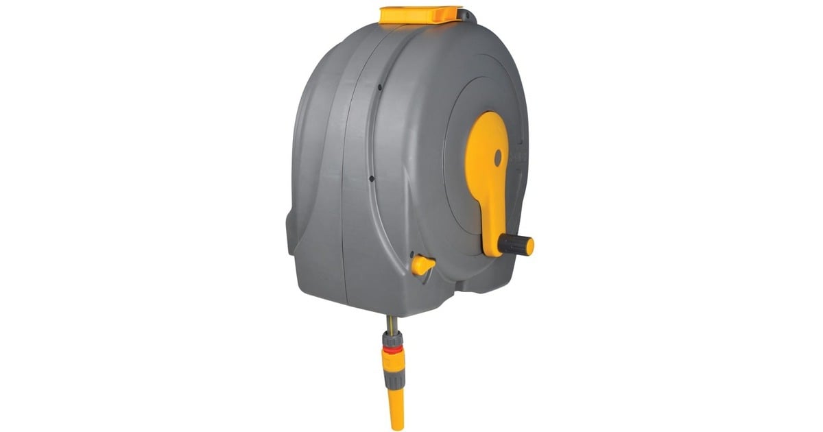 Hozelock2496 Fast Reel Muurhaspel met 40 m slang slanghaspel  (Grijs/geel)