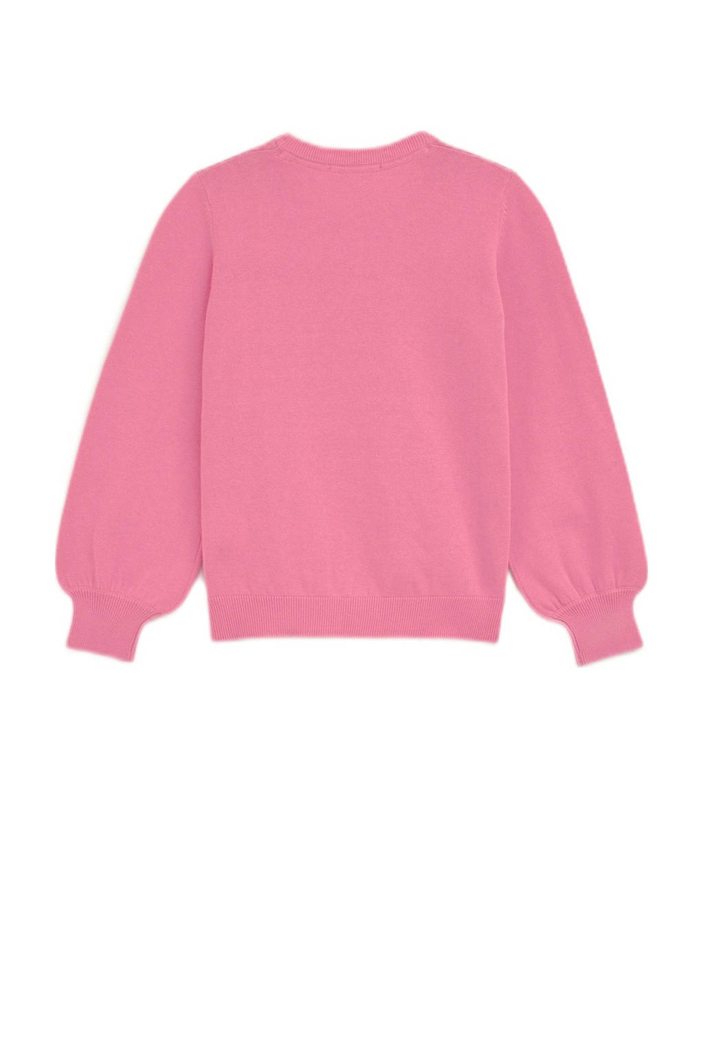 WE Fashion kersttrui roze fijn gebreid