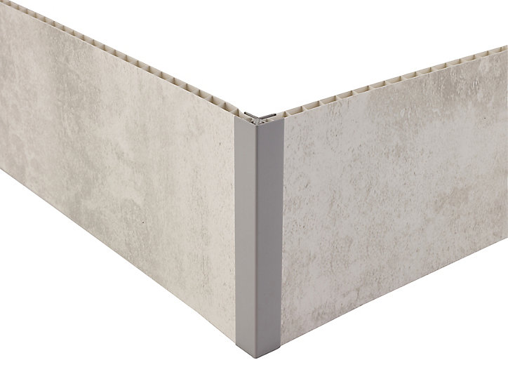 Profil d'angle de finition clipsable 5/8 mm gris Grosfillex
