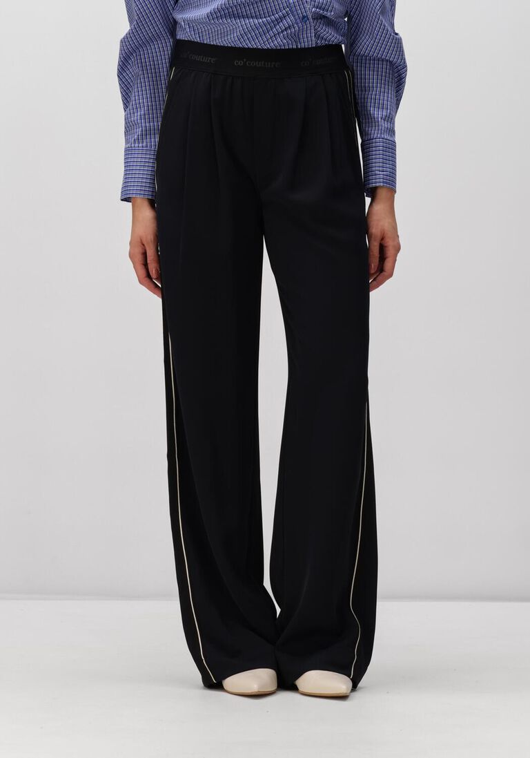 zwarte co'couture wijde broek amina split ll panel