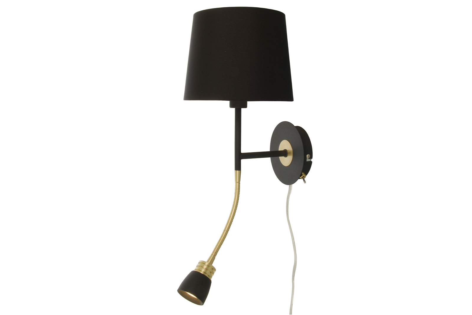 Eketorp vegglampe Sort med messing detaljer. 2 lyskilder.