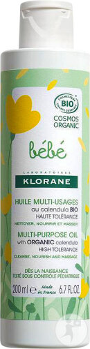 Klorane Bébé Calendula Bio Huile Multi-Usages Nettoie & Nourrit Haute Tolérance 200ml