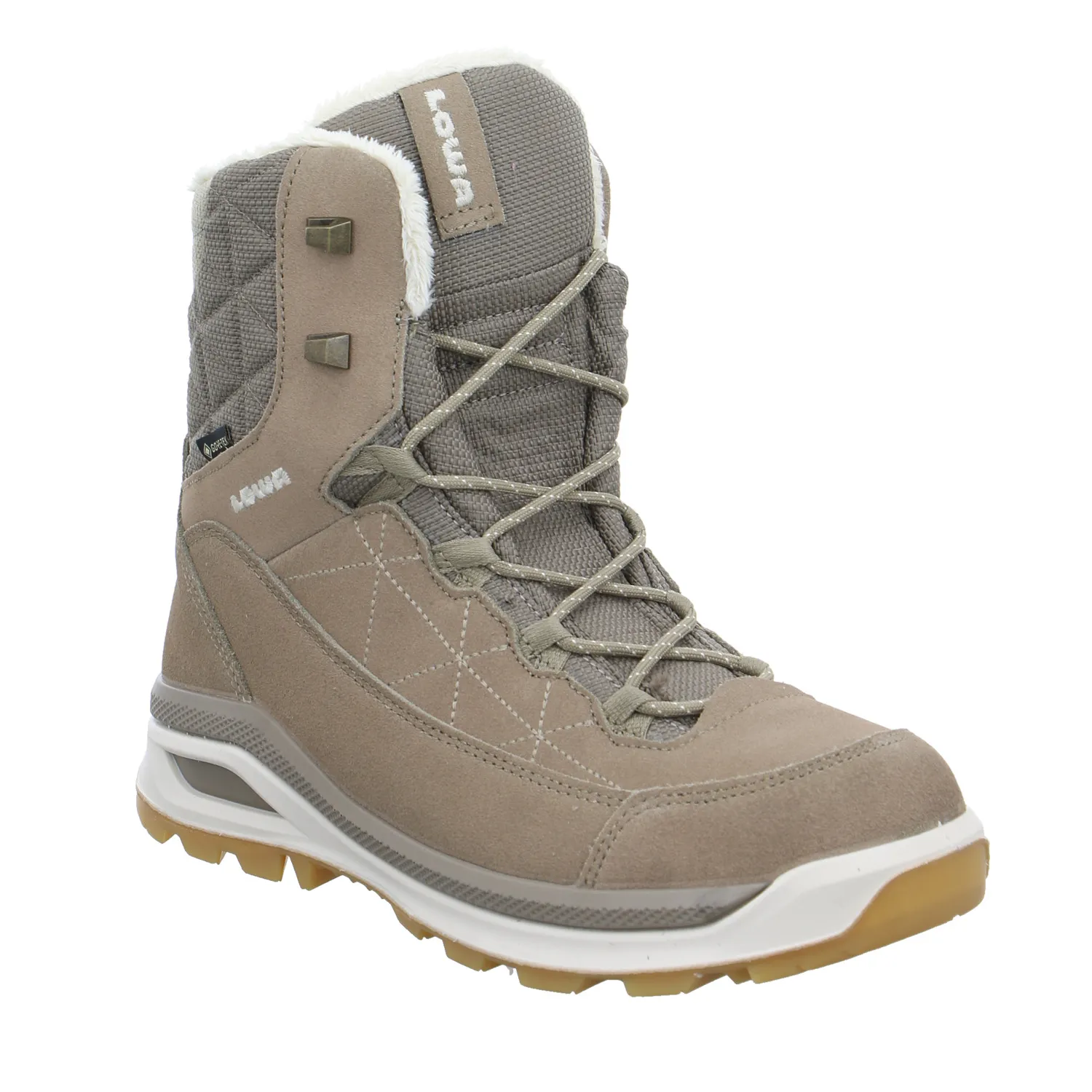 LOWA Snowboots Damen Beige Leder