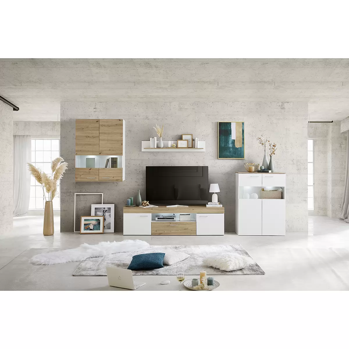 Wandboard Valencia weiss,Artisan Eiche